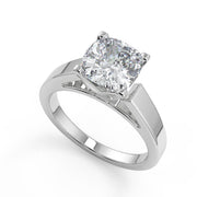Leah Cathedral Solitaire Round Cut Diamond Engagement Ring - Nivetta